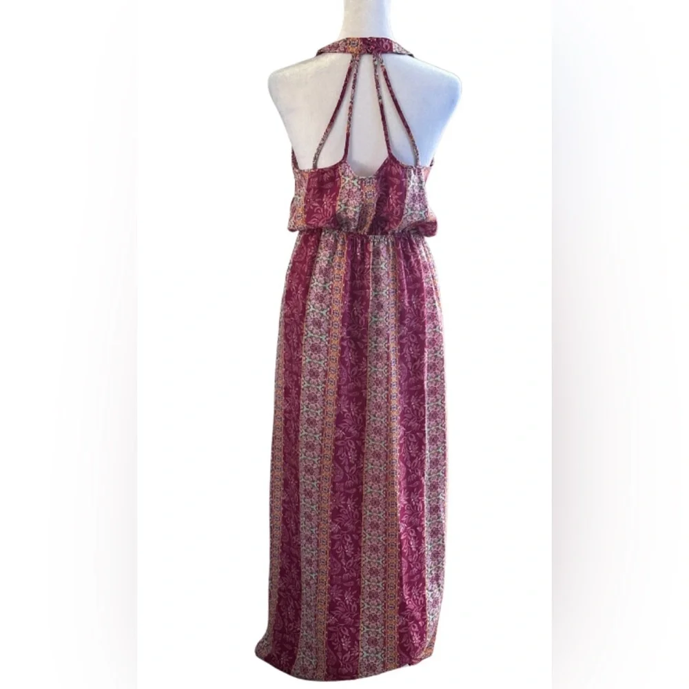 Pink Rose Vintage Boho Print Maxi Dress - Picture 2 of 5